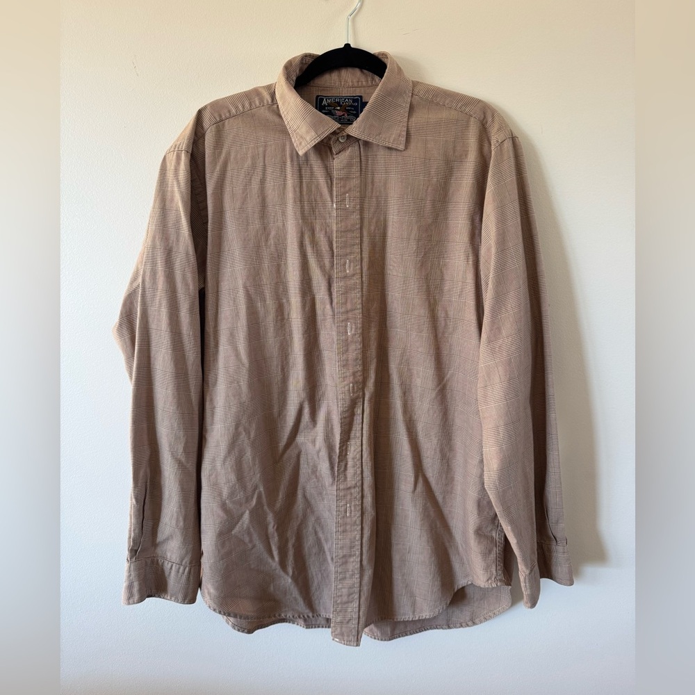 American Living Plaid Button Down Shirt XL Cotton Long Sleeve